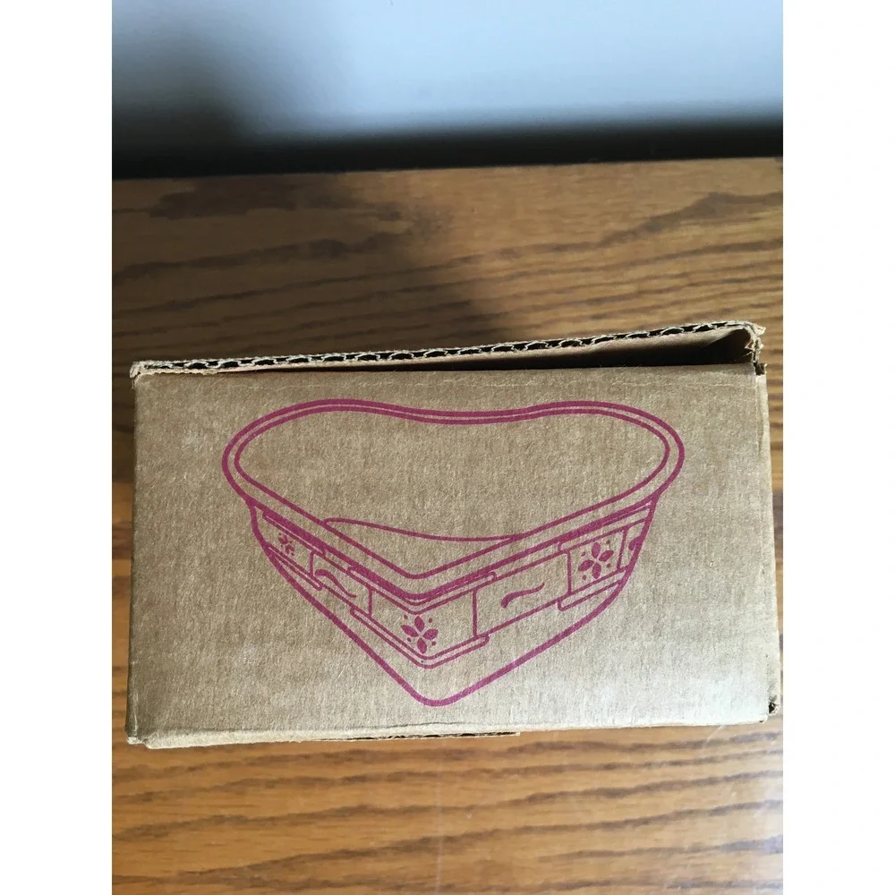 Longaberger Pottery Woven Traditions 'Traditional Red' Heart Ramekin Dish 39748